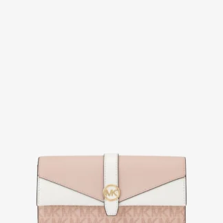 Michael Kors GREENWICH フラップ コンチネンタル ウォレット ラージ - MKシグネチャー