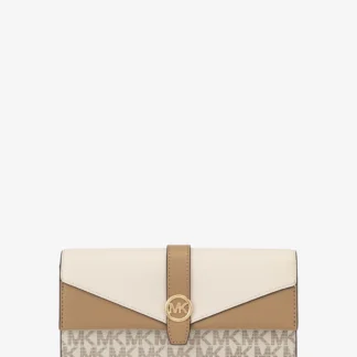 Michael Kors GREENWICH フラップ コンチネンタル ウォレット ラージ - MKシグネチャー