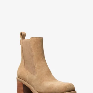 Michael Kors HOUSTON ブロックヒール スエード アンクルブーツ