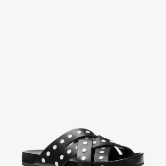 Michael Kors IRENE スタッズ レザー フラット サンダル
