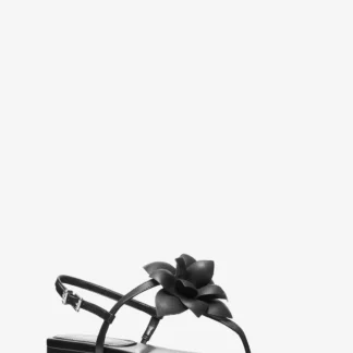 Michael Kors JACIE フローラル エンブリッシュ レザー Tストラップ サンダル