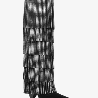 Michael Kors JAYLA エンベリッシュ レザー フリンジ ブーツ