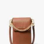 Michael Kors JET SET ペブルレザー チェーンリンク スマートフォンクロスボディ スモール