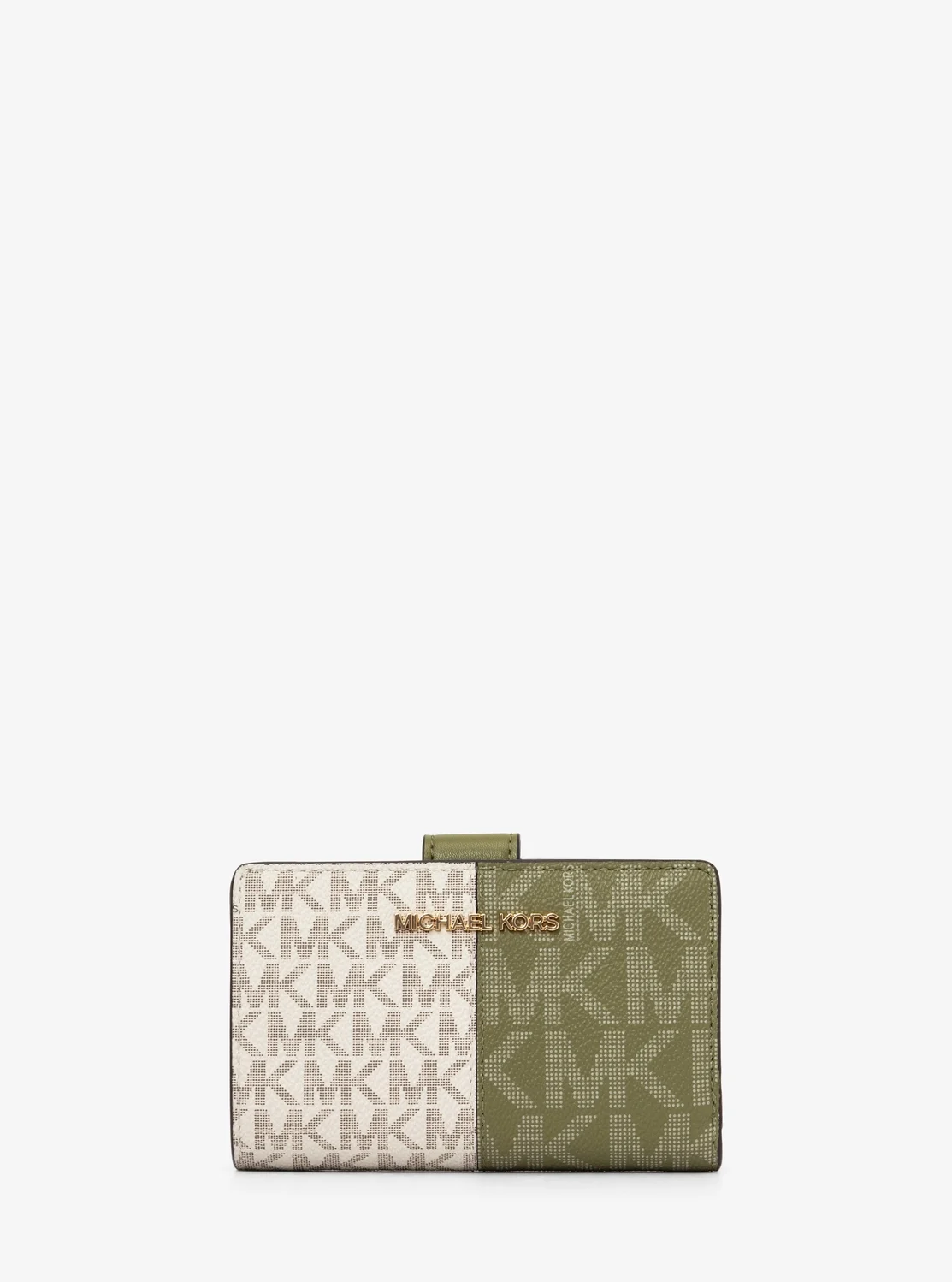 Michael Kors Jet Set Travel дунд хэмжээний хоёр өнгөт gậpдэг түрийвч - MK хээтэй