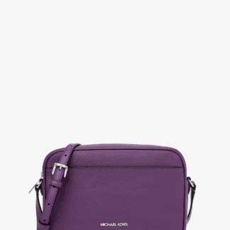 Michael Kors JET SET TRAVEL ぺブルレザー カメラ クロスボディ ラージ