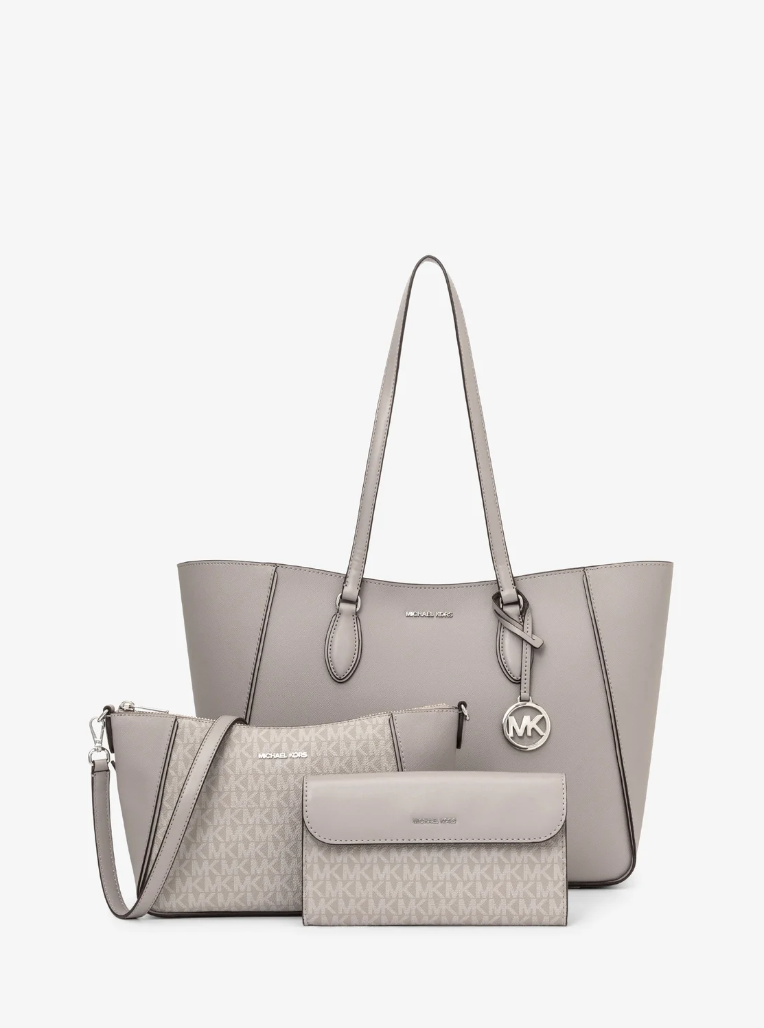 Michael Kors JET SET TRAVEL スムース & ロゴ 3 IN 1 トートバッグ ラージ - MKシグネチャー