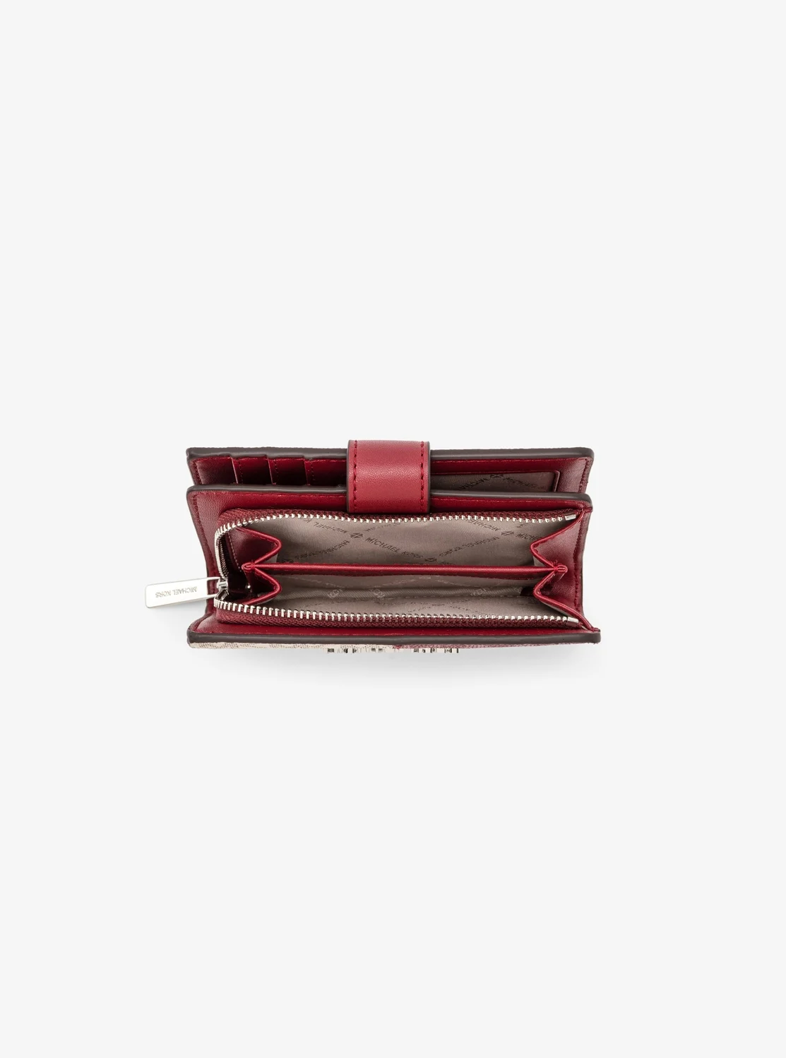 Michael Kors JET SET TRAVEL ツートーン ビルフォールド ジップ コンパクト ウォレット ミディアム - MKシグネチャー - Image 4