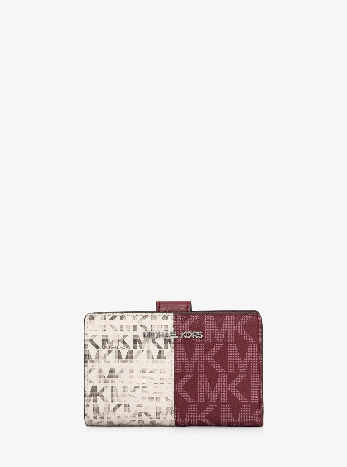Michael Kors JET SET TRAVEL ツートーン ビルフォールド ジップ コンパクト ウォレット ミディアム - MKシグネチャー