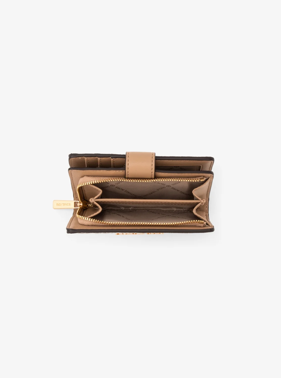 Michael Kors JET SET TRAVEL ツートーン ビルフォールド ジップ コンパクト ウォレット ミディアム - MKシグネチャー - Image 4