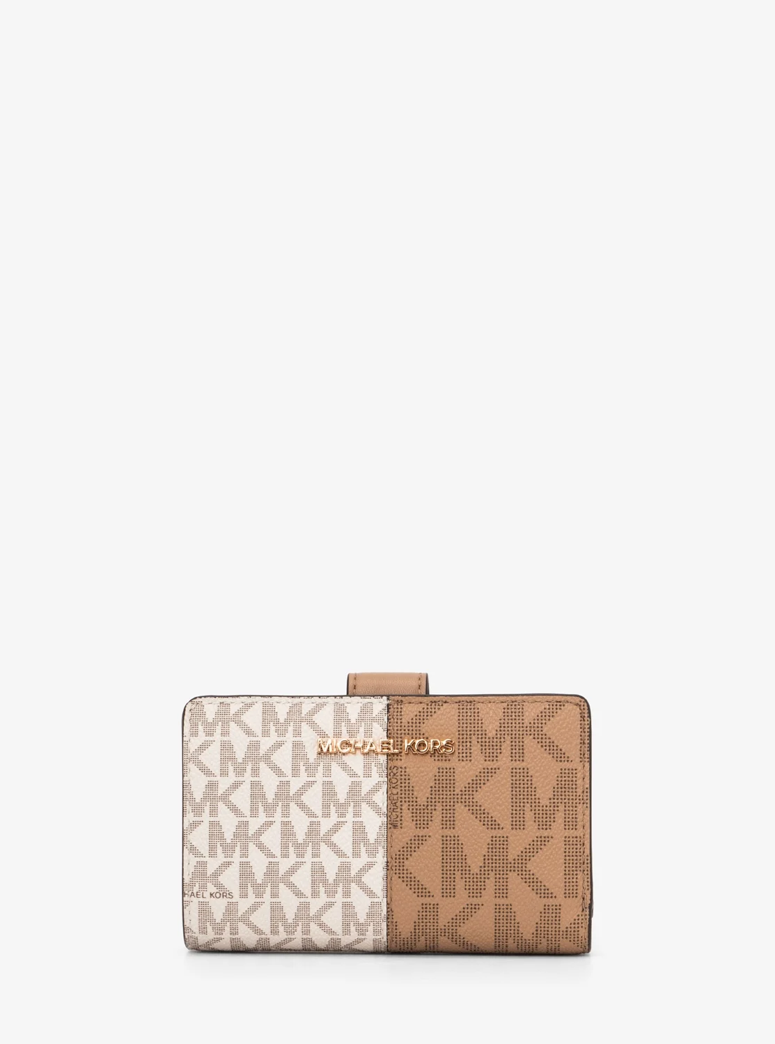 Michael Kors JET SET TRAVEL ツートーン ビルフォールド ジップ コンパクト ウォレット ミディアム - MKシグネチャー