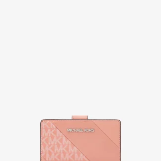 Michael Kors JET SET TRAVEL ビルフォールド ジップ コンパクト ウォレット ミディアム - MKシグネチャー