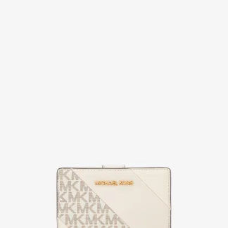 Michael Kors JET SET TRAVEL ビルフォールド ジップ コンパクト ウォレット ミディアム - MKシグネチャー