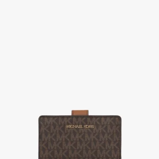 Michael Kors JET SET TRAVEL ビルフォールド ジップ コンパクト ウォレット ミディアム - MKシグネチャー