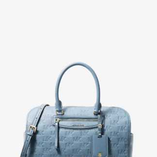 Michael Kors JET SET TRAVEL ロゴエンボス レザー ダッフル クロスボディミディアム