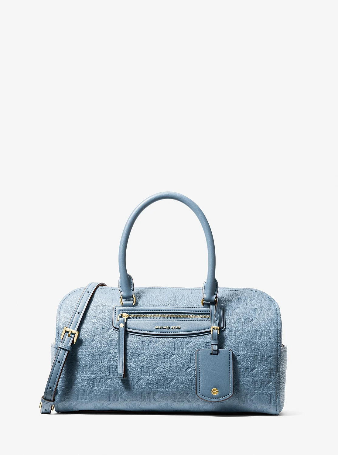 Michael Kors JET SET TRAVEL ロゴエンボス レザー ダッフル クロスボディミディアム