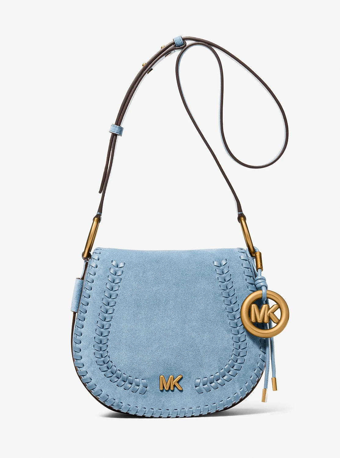 Michael Kors JOSIE ホイップステッチ スエード サドル フラップ クロスボディ ミディアム