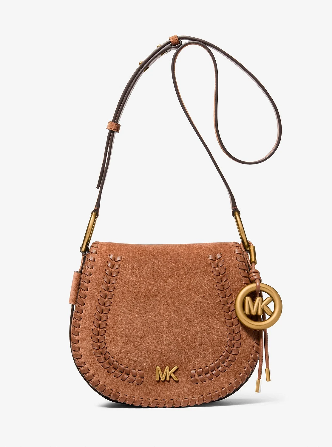 Michael Kors JOSIE ホイップステッチ スエード サドル フラップ クロスボディ ミディアム