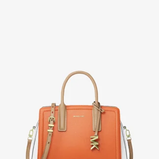Michael Kors LAILA カラーブロック ぺブルレザー サッチェル スモール