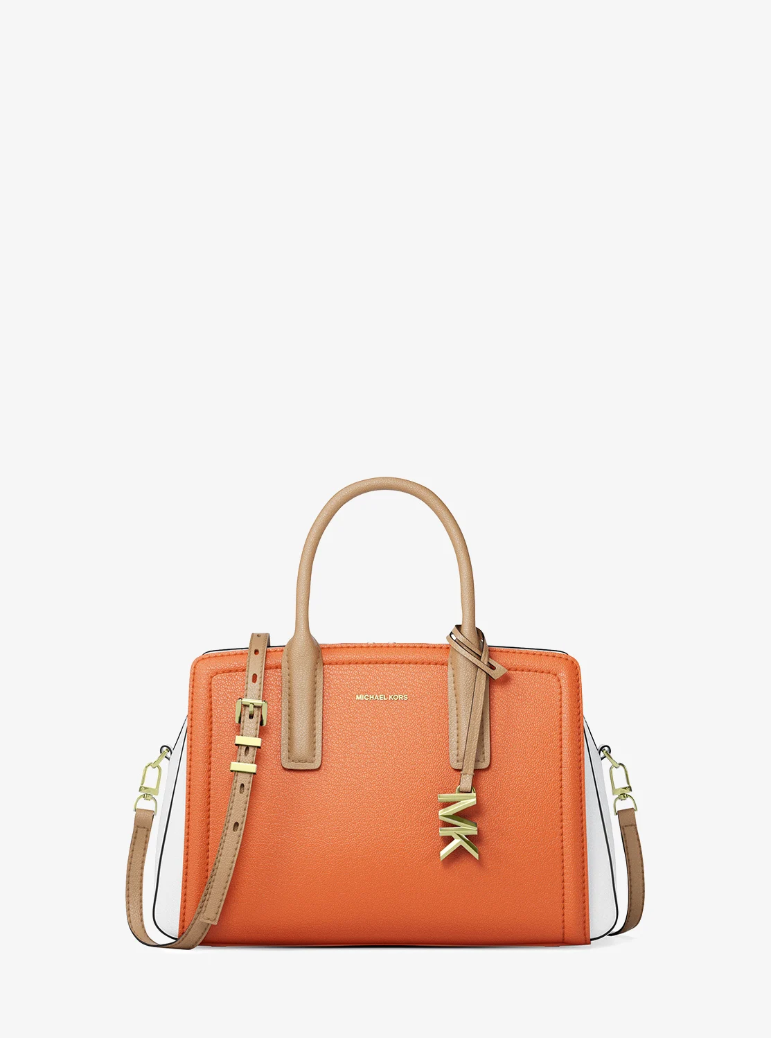 Michael Kors LAILA カラーブロック ぺブルレザー サッチェル スモール