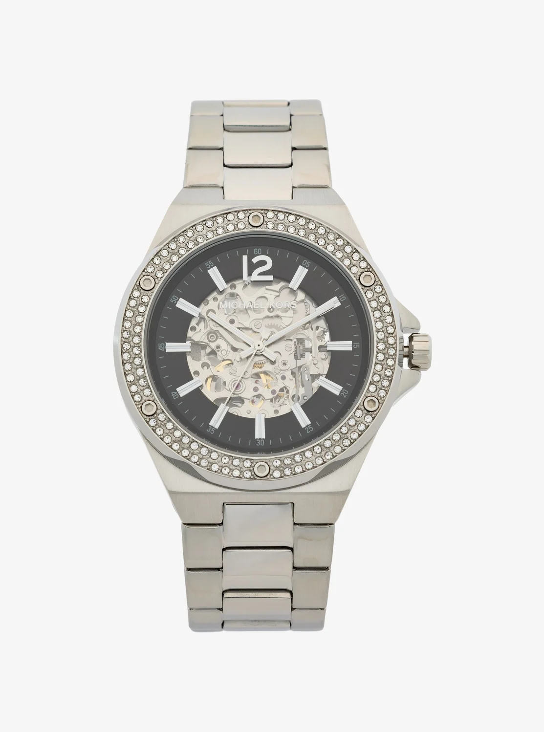 Michael Kors LENNOX オーバーサイズ パヴェ シルバートーン ウォッチ
