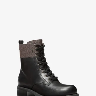 Michael Kors LYLE レザー & シグネチャーロゴ コンバットブーツ