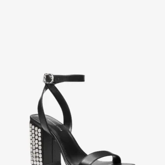 Michael Kors MERRIAM スタッズ レザー ブロックヒール サンダル