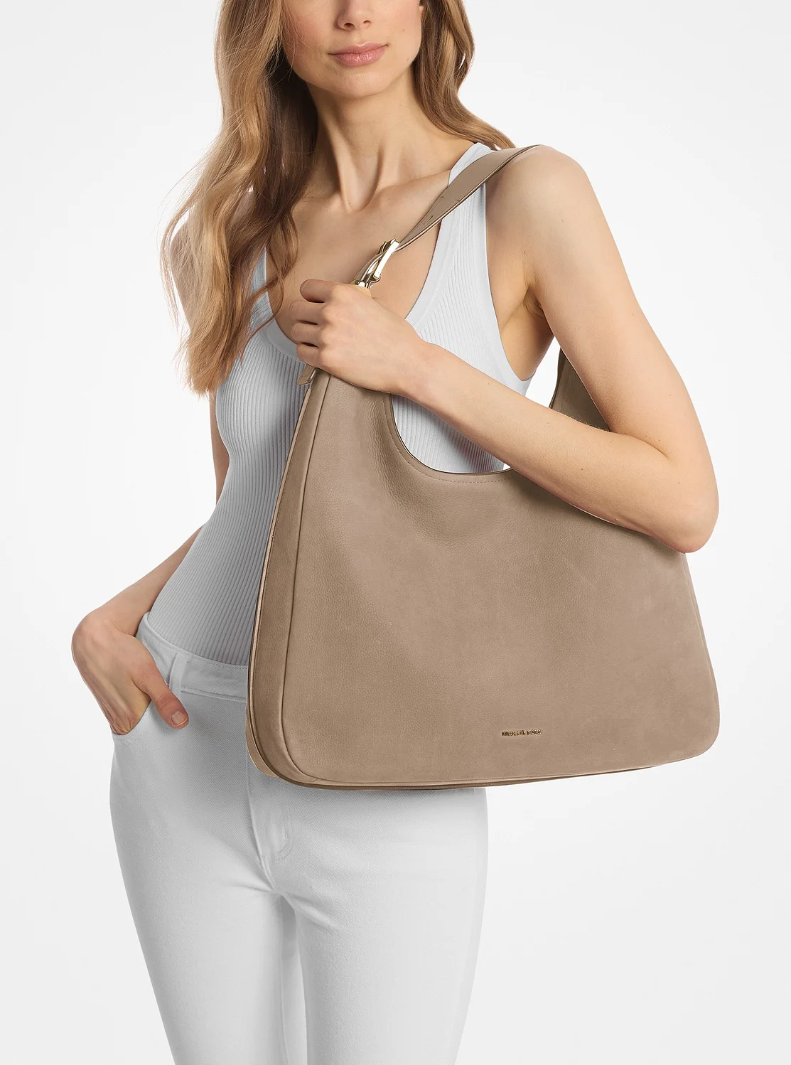 Michael Kors NOLITA ヌバック ホーボー ショルダー ラージ - Image 4