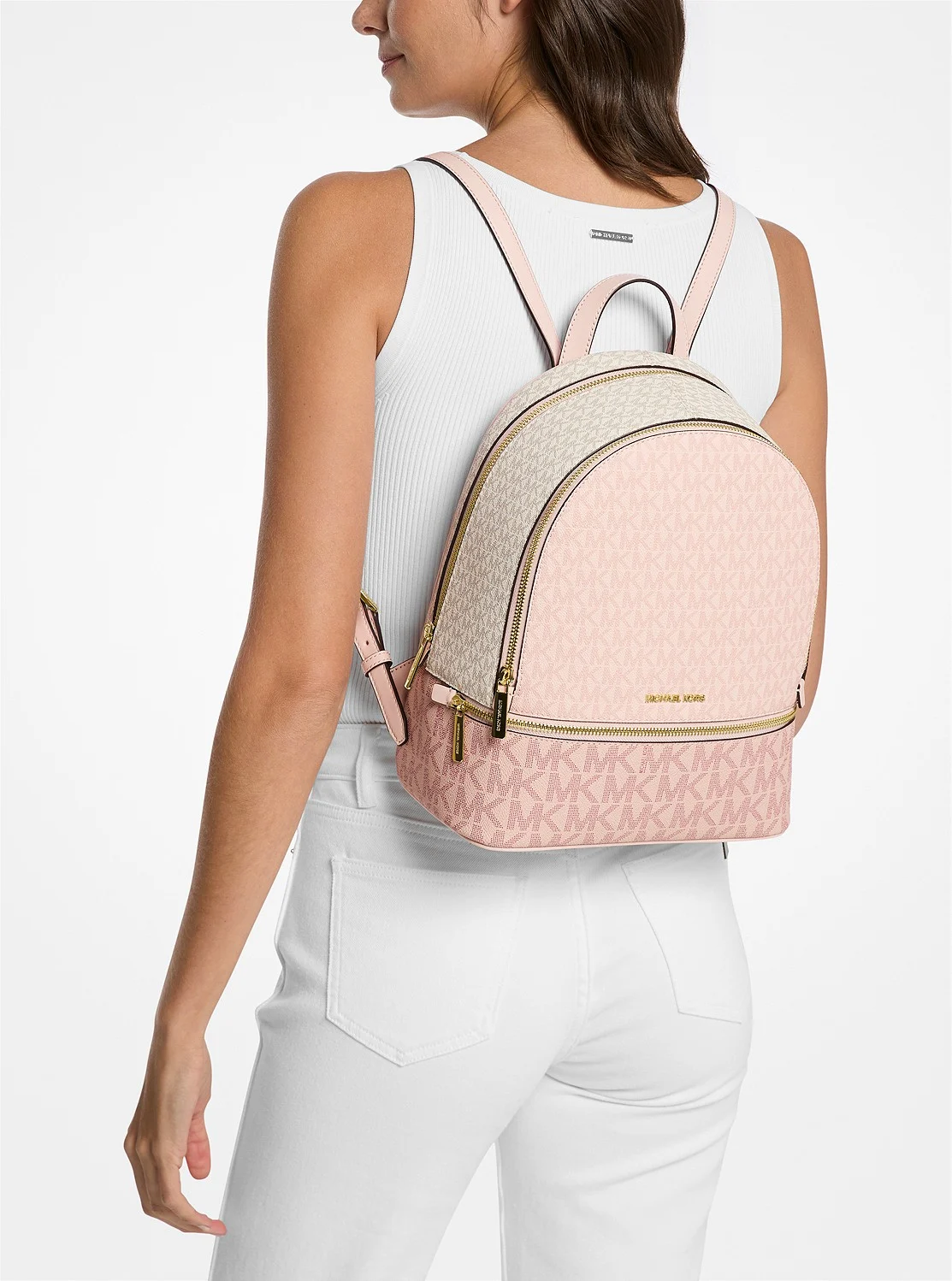 Michael Kors RHEA ジップ バックパック ミディアム - MKシグネチャー - Image 4