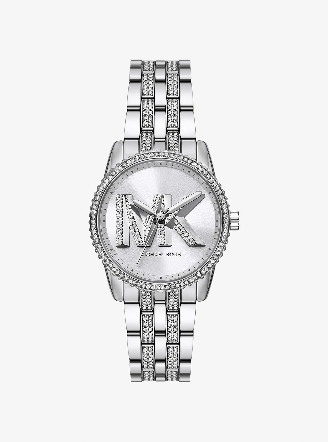 Michael Kors RITZ パヴェ ロゴ シルバートーン ウォッチ ミニ