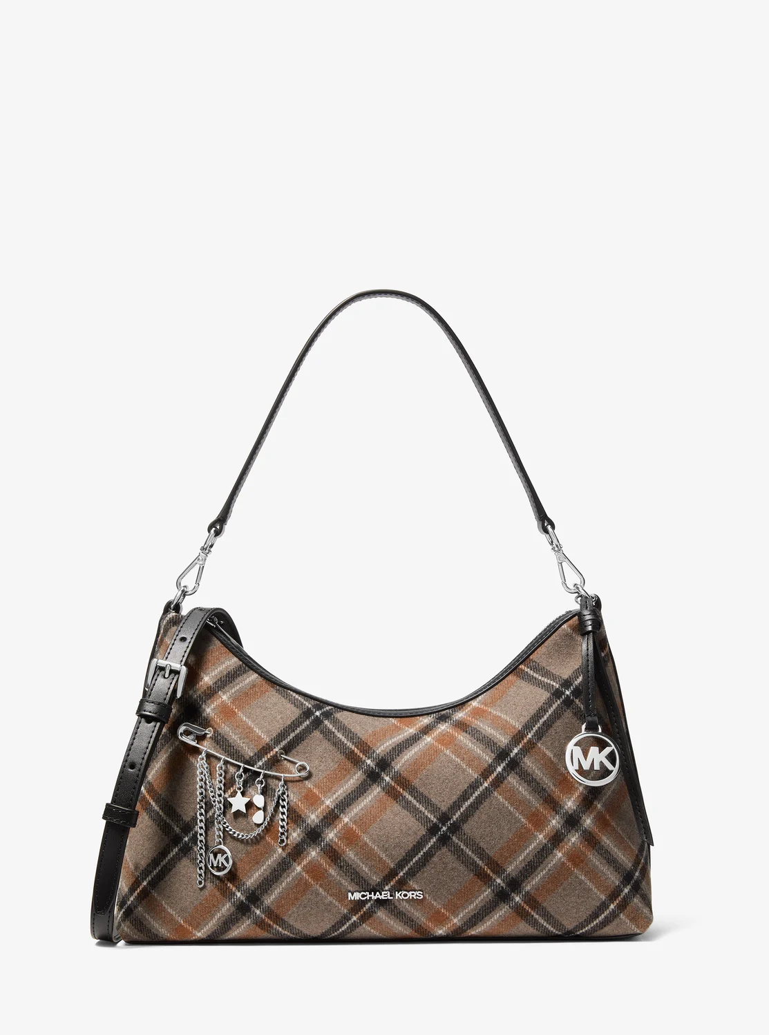 Michael Kors SAMMY プレイドプリント ウールブレンド コンバーチブル ショルダーバッグ ミディアム
