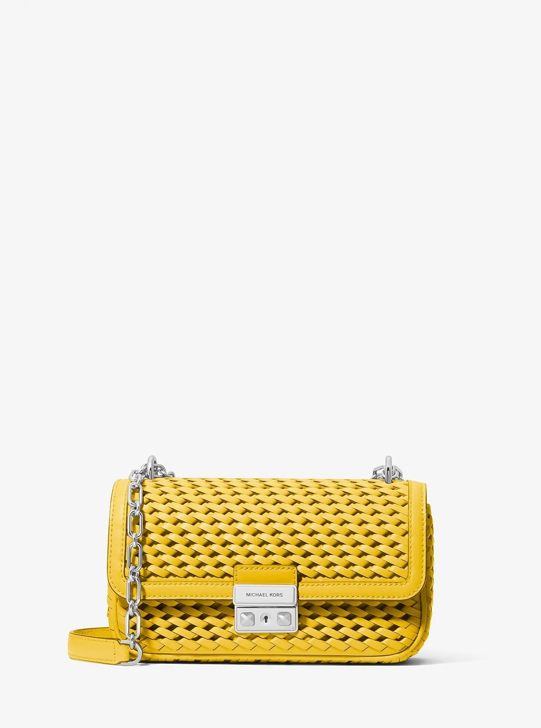 Michael Kors TRIBECA ウーヴン レザー ショルダー スモール
