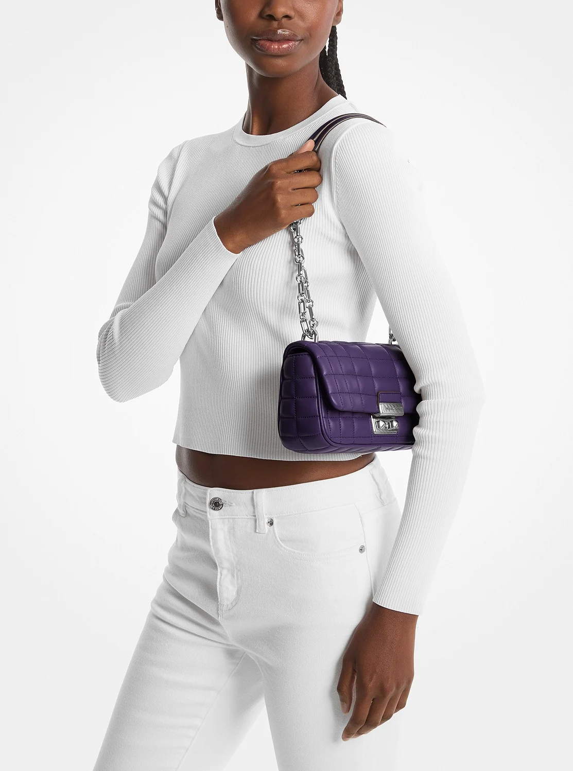 Michael Kors TRIBECA キルテッドレザー ショルダー スモール - Image 4
