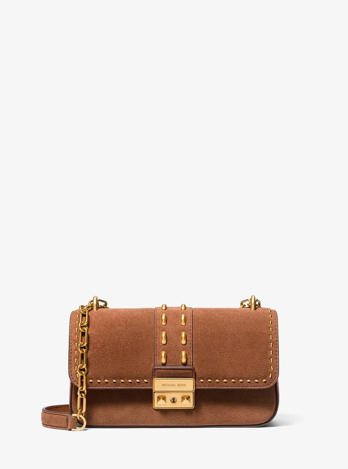 Michael Kors TRIBECA スタッズ スエード チェーン ショルダー スモール