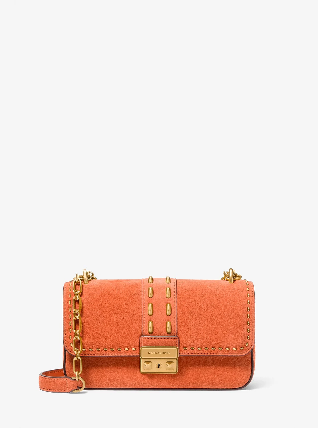 Michael Kors TRIBECA スタッズ スエード チェーン ショルダー スモール
