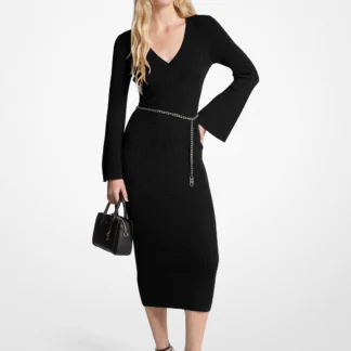 Michael Kors Vネック ベルスリーブ メリノ ドレス