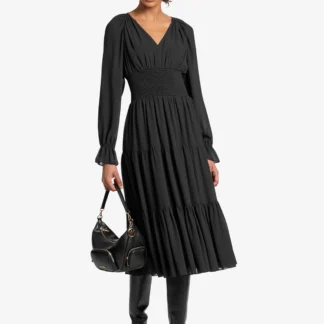 Michael Kors Vネック ミディドレス