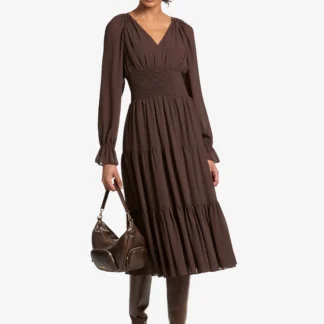 Michael Kors Vネック ミディドレス