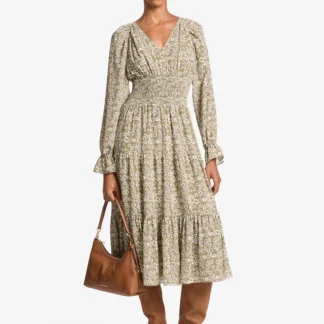 Michael Kors Vネック ミディドレス