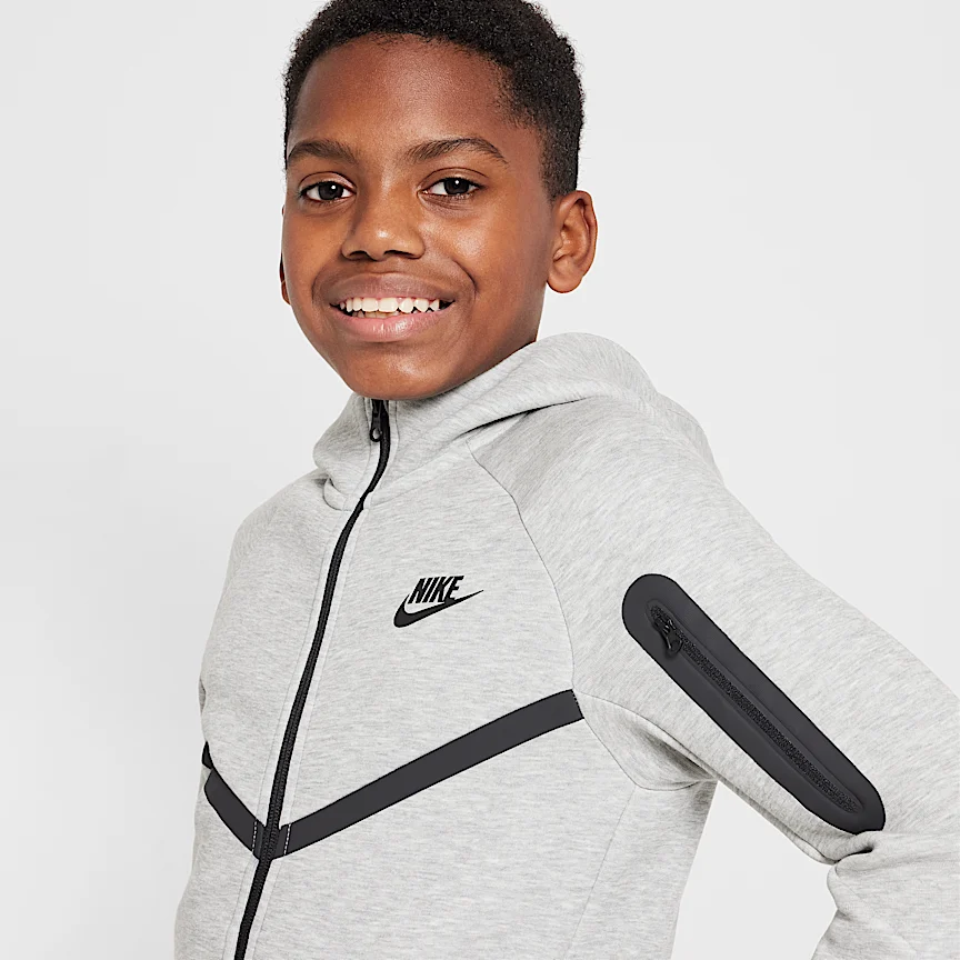 NIKE Sportswear Tech Fleece — Big Kids' Full-Zip Hoodie - Image 3