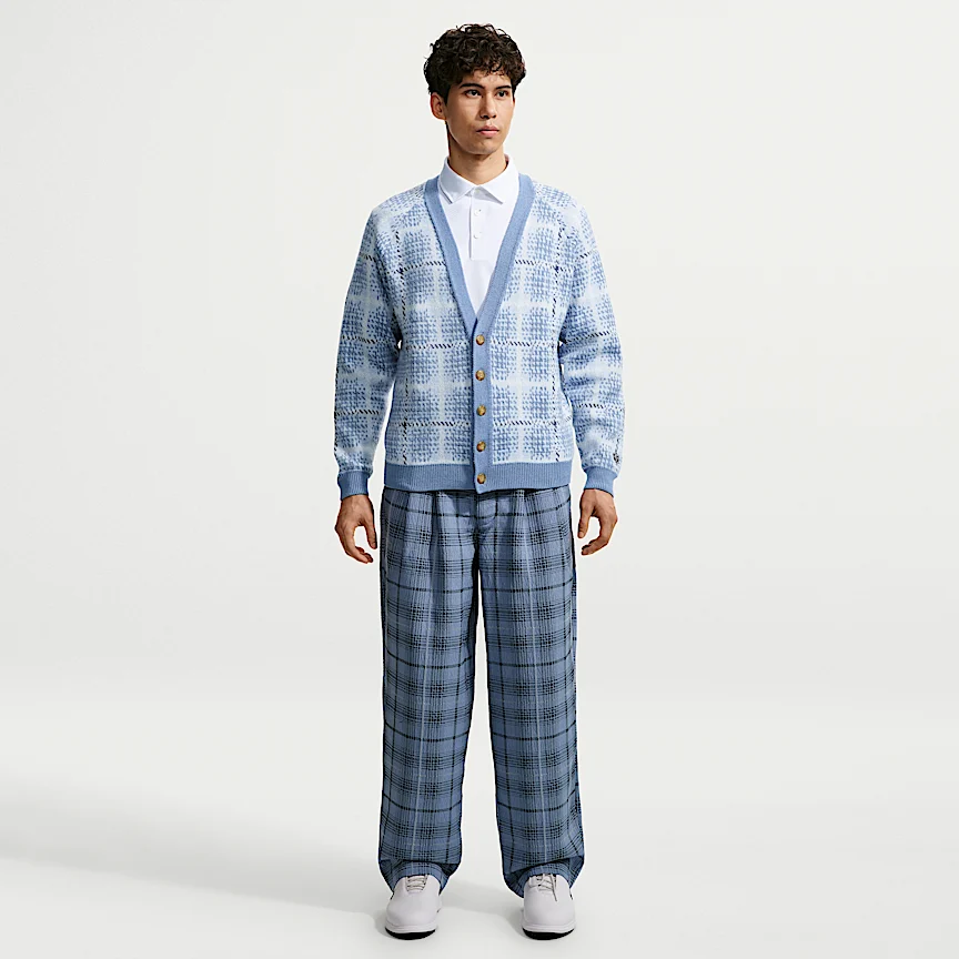 NIKE タータン — メンズ ルーズ ゴルフカーディガン - Image 4