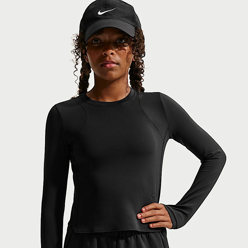 NIKE Mavn — Girls' Dri-FIT Ribbed Long-Sleeve Top