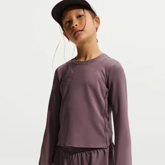 NIKE Mavn — Girls' Dri-FIT Ribbed Long-Sleeve Top