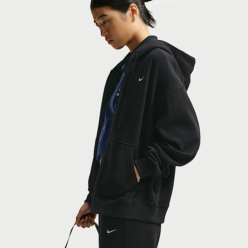 NIKE スタジオ フリース ミディアムウェイト — ウィメンズ オーバーサイズド フルジップ パーカー