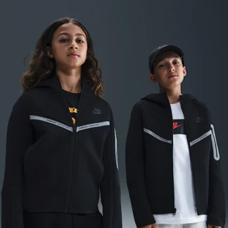 NIKE Sportswear Tech Fleece — Big Kids' Full-Zip Hoodie with Reflective Accents