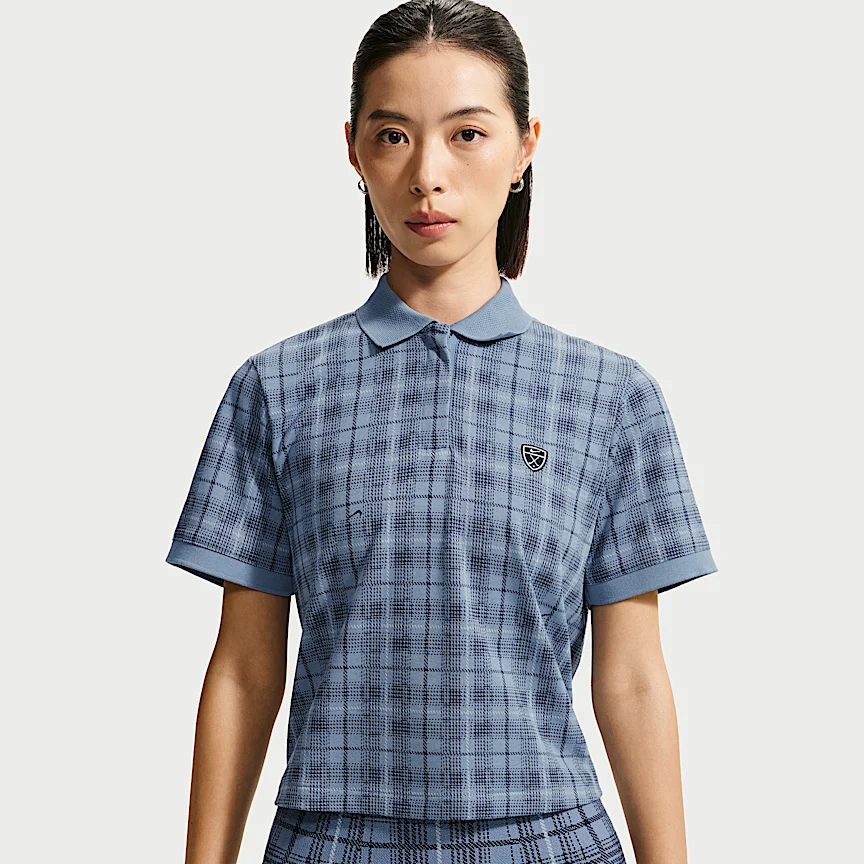 NIKE フェアウェー フレッシュ — ウィメンズ Dri-FIT タータン ゴルフポロシャツ