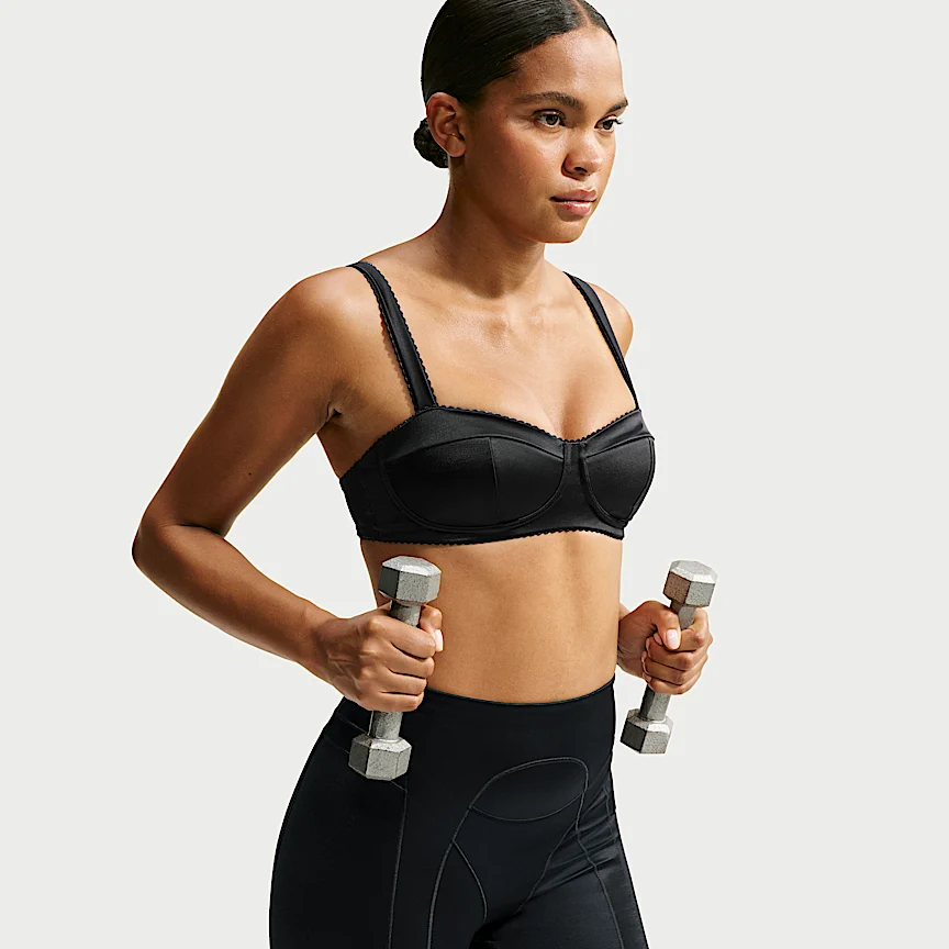 NIKE NikeSKIMS Satin Shine — Women's Padded Picot Sports Bra - Image 3