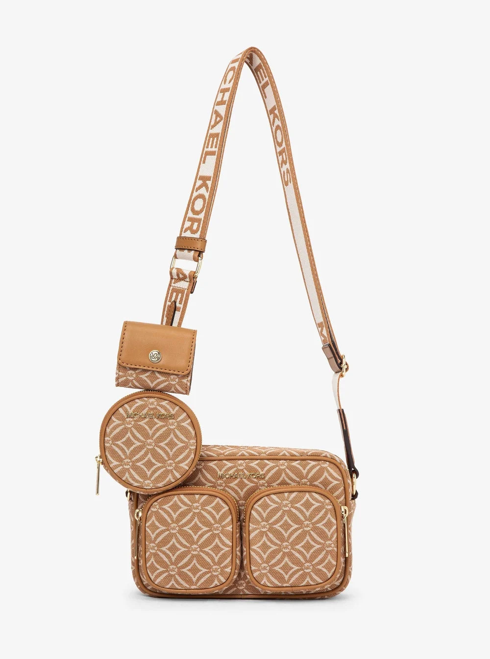 Michael Kors JET SET ITEM ロゴジャカード ポケット クロスボディ ウィズ アタッチ ミディアム