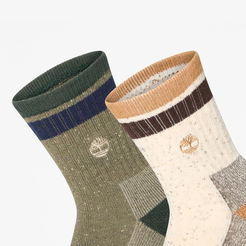 Timberland 2パック スペックル ミッド クルー ソックス ユニセックス - Image 2