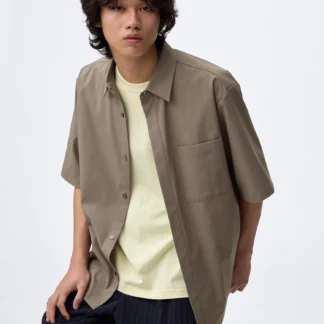 GU ドライフライフロントシャツ(5分袖)