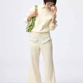 GU リブイージーパンツ(丈短め62.0cm)